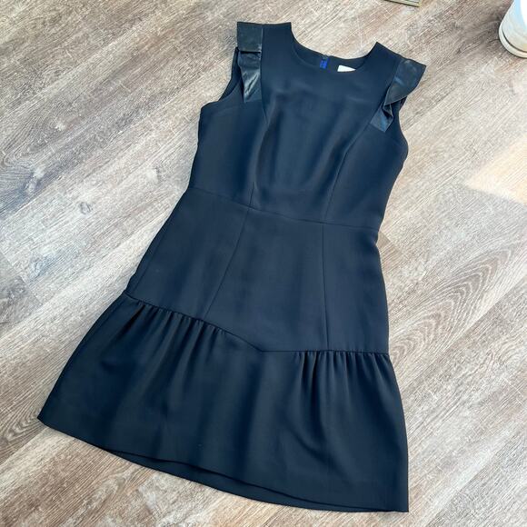 Sandro Black Ruffle Sleeveless Mini Dress Date Night Business - Picture 2 of 8